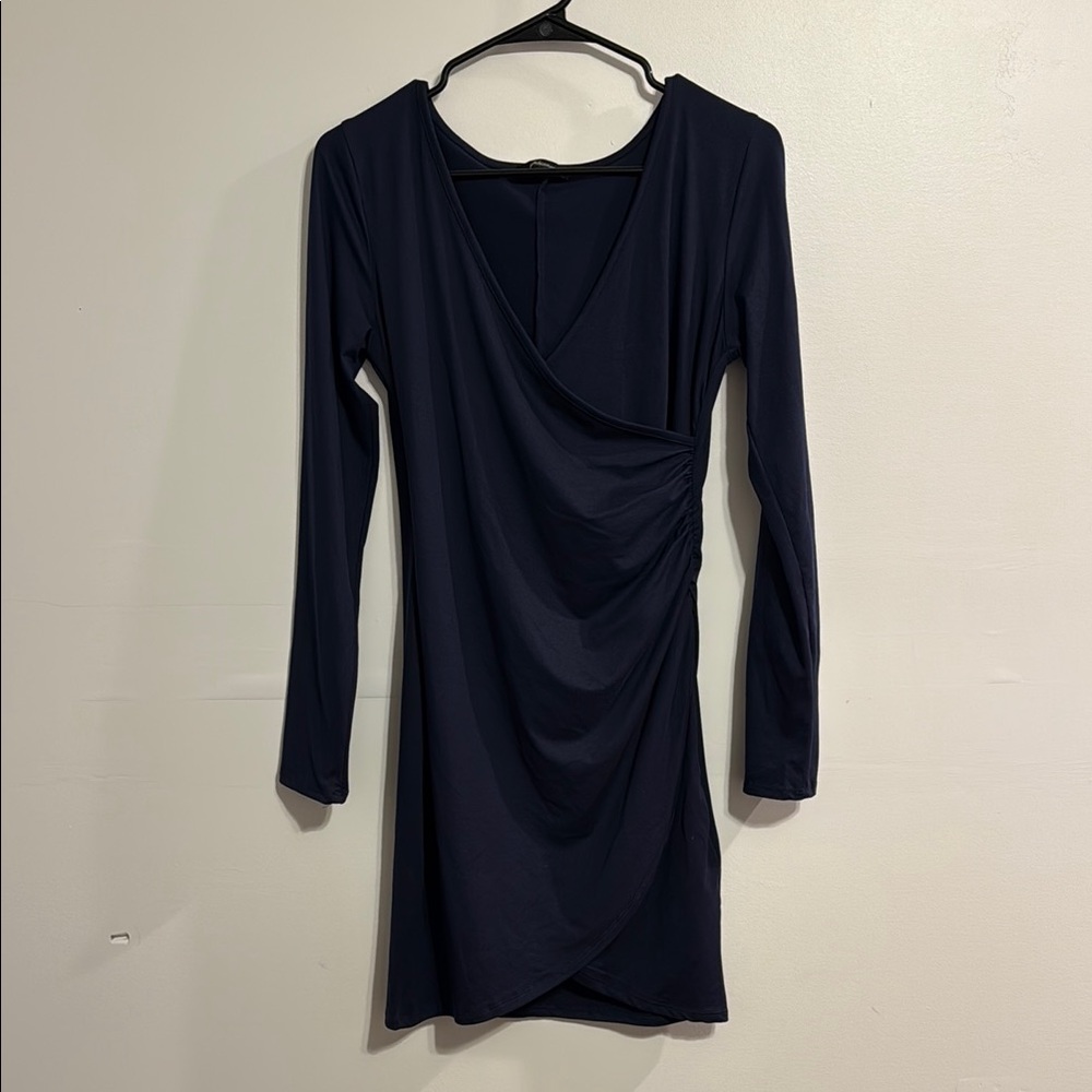 Navy Long Sleeve Bodycon Dress